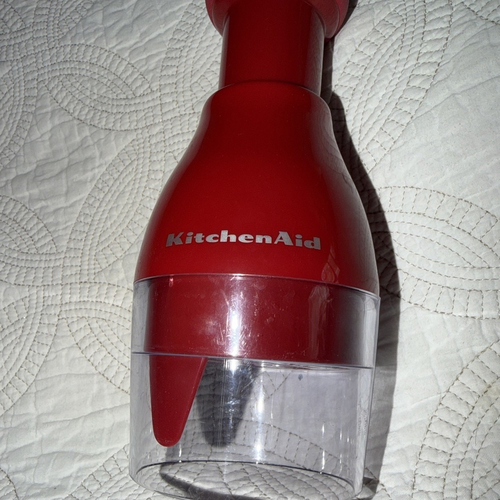 KitchenAid Hand Food Chopper Red Rubber Handle‎ Stainless Steel Blade